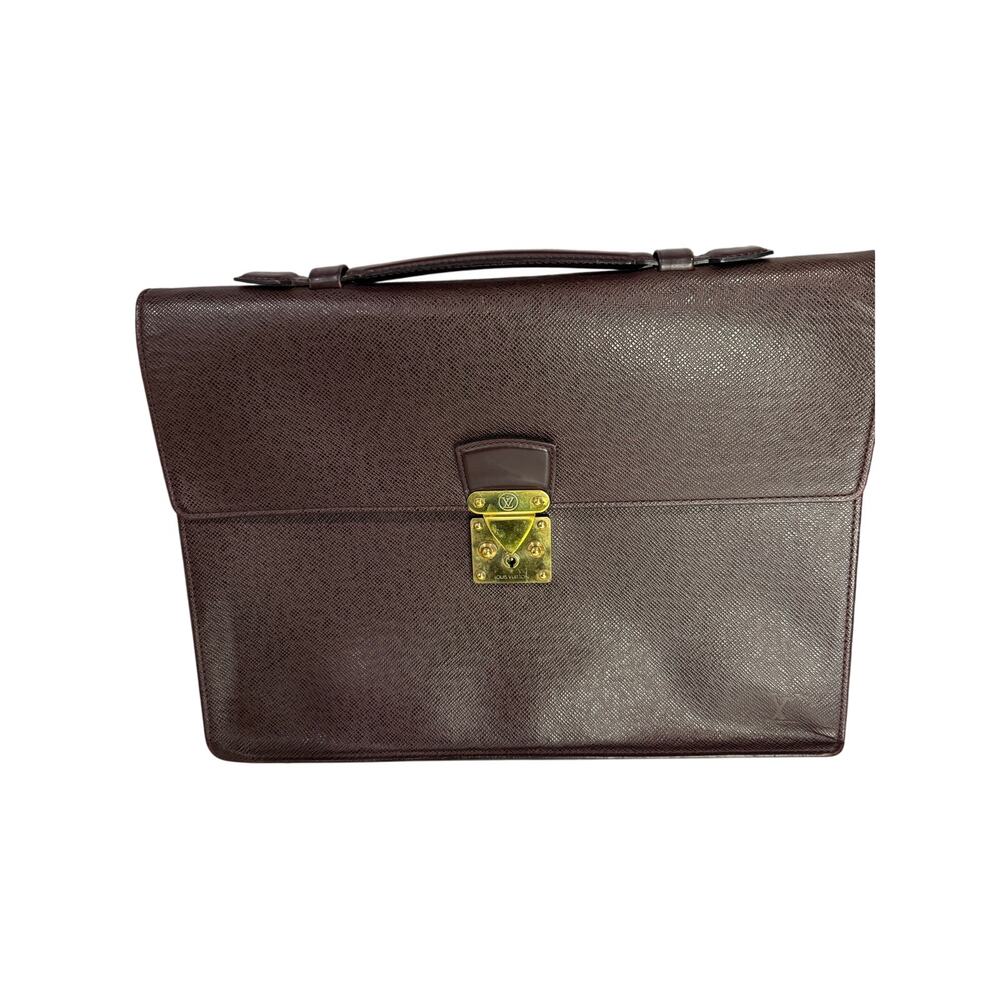 Louis Vuitton Taiga Serviet Business Bag Briefcase Used